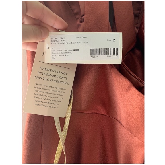 COPY - Jenny Yoo satin bridesmaid “Corrine” dress in color English Rose . Size … - Picture 3 of 6